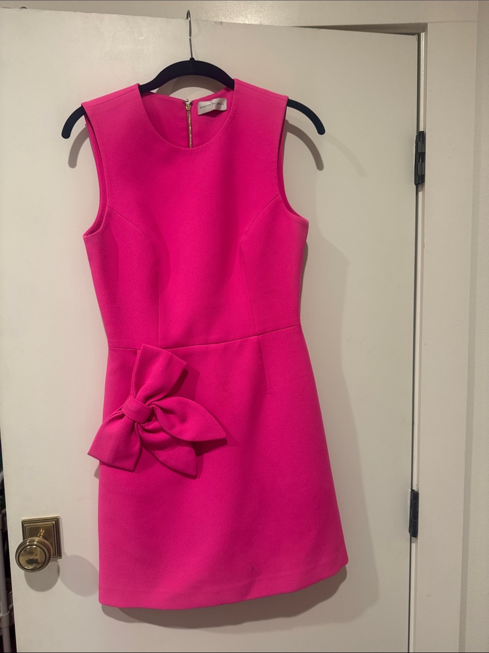 Rebecca Vallance Hot Pink Bow-Accent Sleeveless Sheath Dress